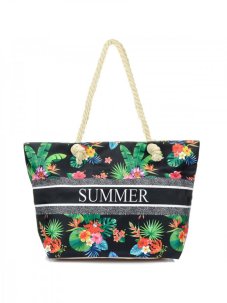 Černá plážová taška Summer Jungle