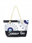Plážová taška Summer Time s modrobílým řeckým vzorem