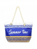 Modrá plážová taška Summer Time s řeckým vzorem