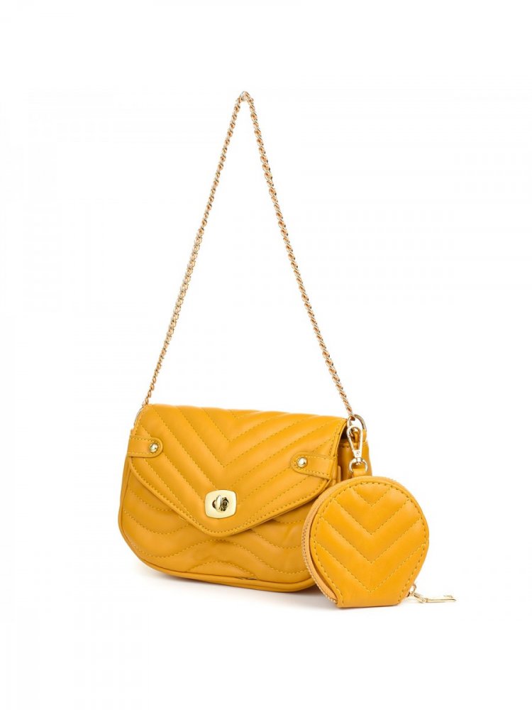 Žlutá crossbody kabelka Versoli